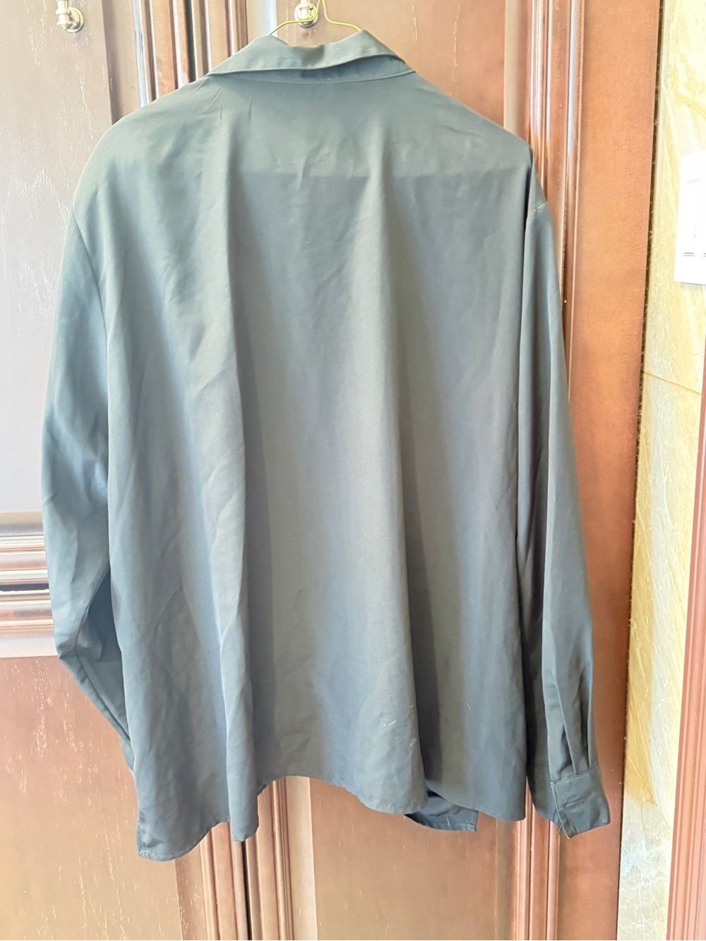 Women’s Black Tie-Front Button Blouse - Picture 2 of 2